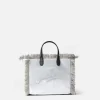 Graue Samthandtasche Mini Vanity mit Saint Barth-Strass-Logo