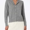 Graue Strickjacke Bellamy für Damen mit silbernen Strasssteinen