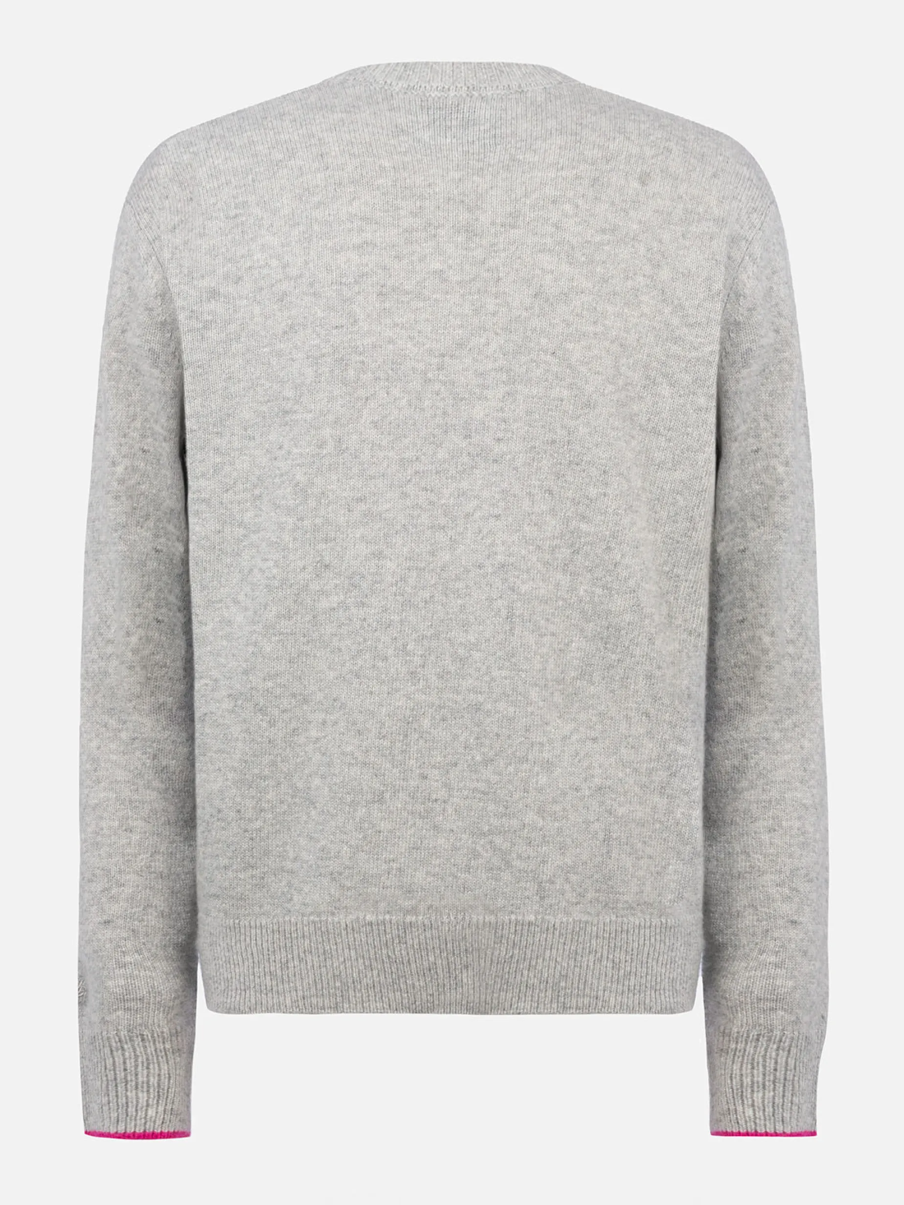 Grauer Damenpullover New Queen mit La vedo grigia-Aufdruck