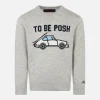Grauer Jungenpullover mit „To be posh“-Aufdruck