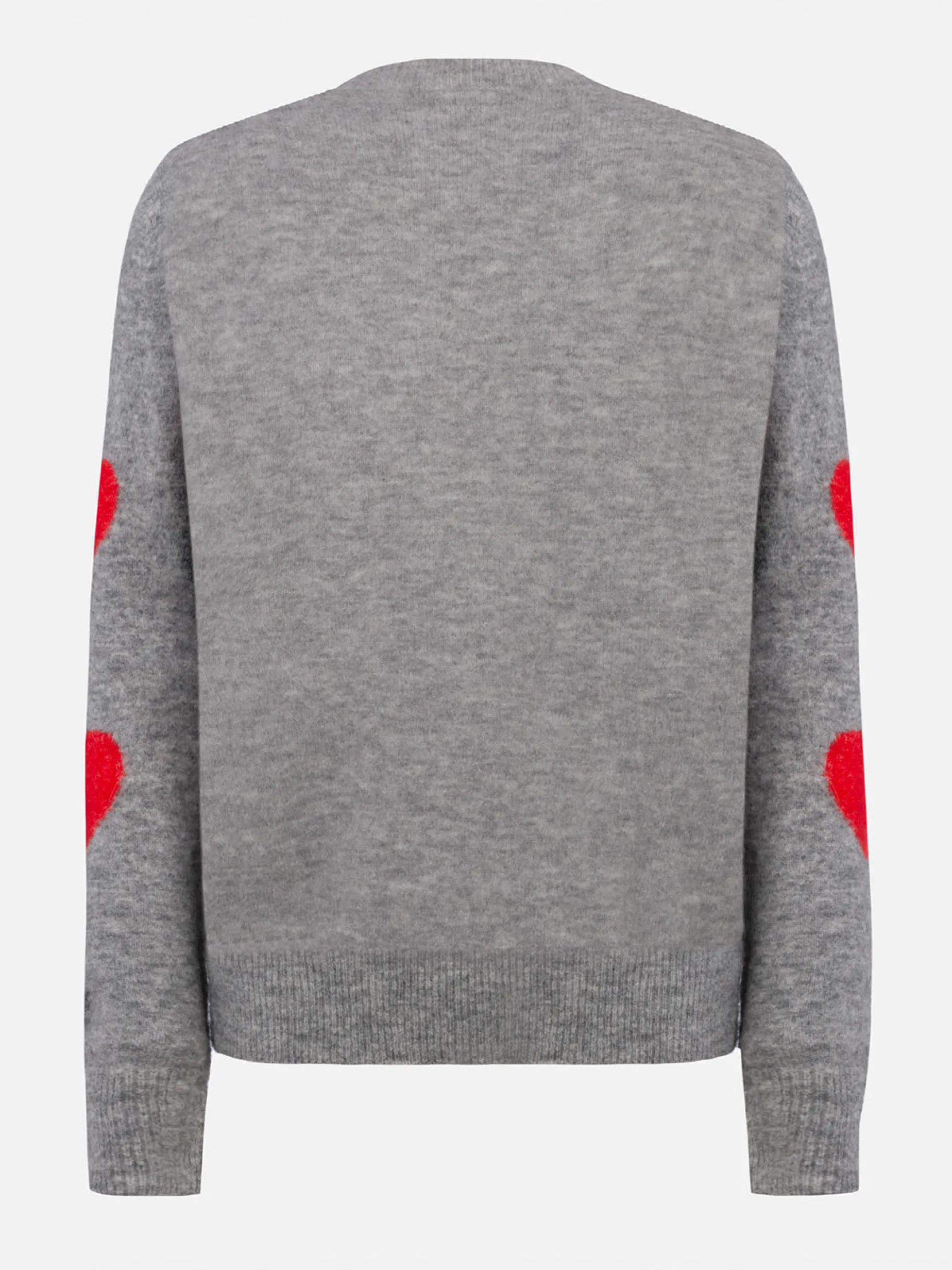 Grauer Pullover für Damen New Queen Kissene Frega Stickerei