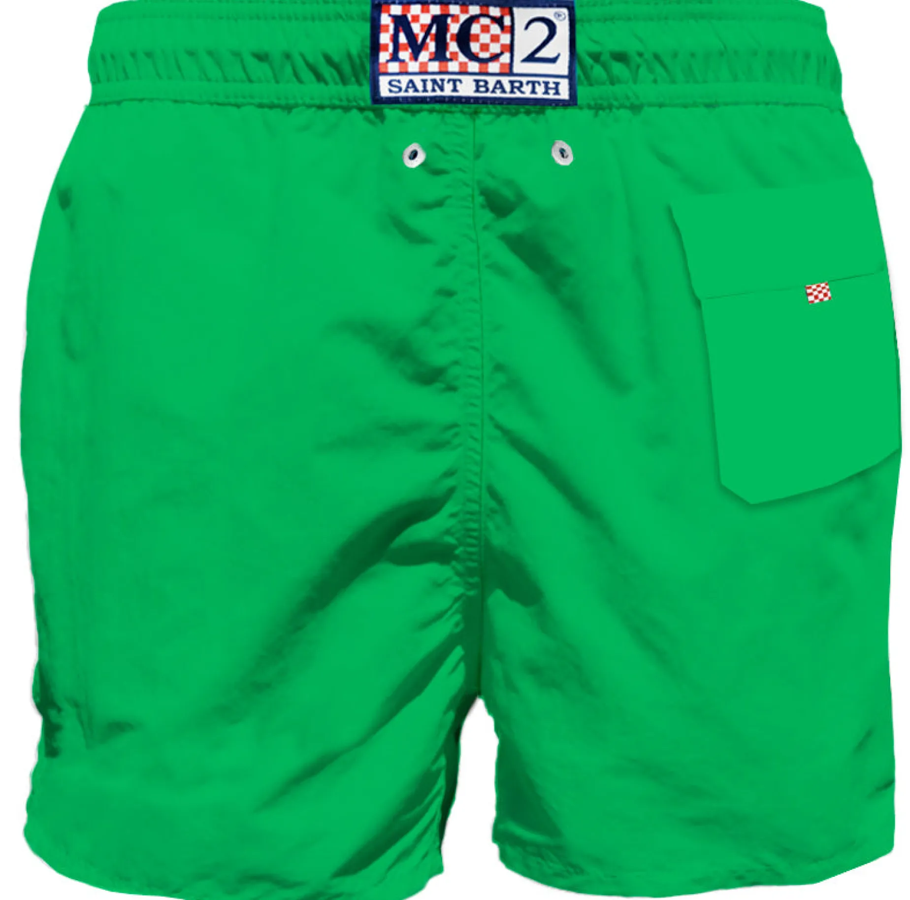 Grüne Herren-Badeshorts mit Tasche