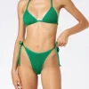 Grüner Crinkle-Triangel-Bikini für Damen
