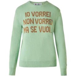 Grüner Damenpullover mit Jacquard-Print | NIKI DJ SONDEREDITION