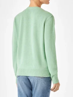 Grüner Damenpullover mit Jacquard-Print | NIKI DJ SONDEREDITION