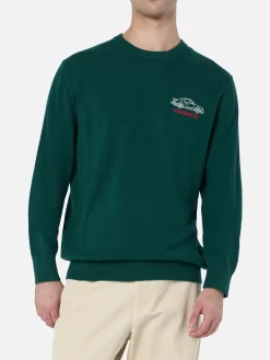 Grüner Herrenpullover Heron mit Cortina Speed-Stickerei