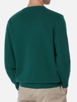 Grüner Herrenpullover Heron Light mit Levateje er vino-Stickerei | VACANZE DI NATALE SONDERAUSGABE