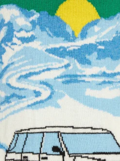 Grüner Jungenpullover mit St. Moritz-Jacquard-Print