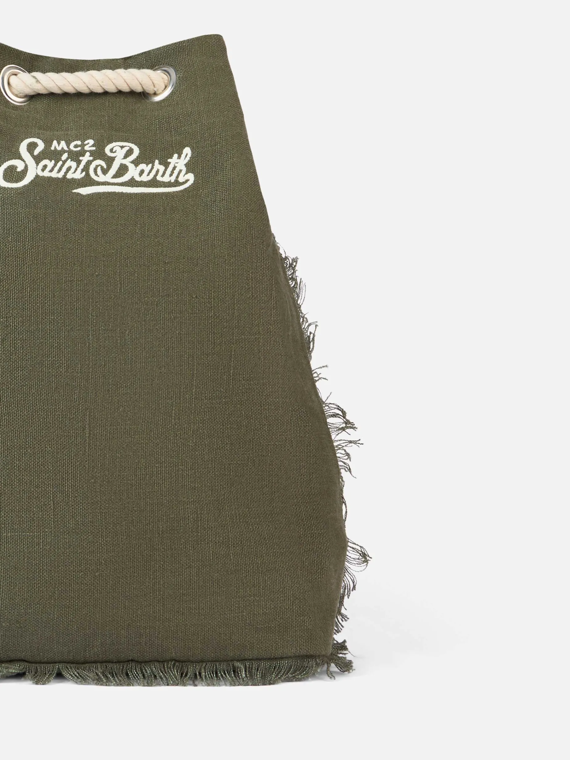 Grüner Leinenrucksack „Boot“