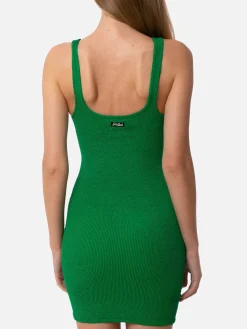 Grünes Crinkle-Kleid
