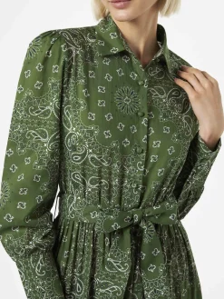 Grünes langes Bandana-Kleid für Damen von Jensen