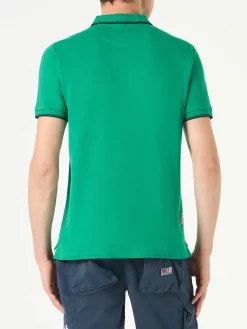 Grünes Poloshirt mit St. Barth-Karologo