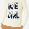 Halber Rollkragenpullover Ice Girl mit Lurex-Grafik