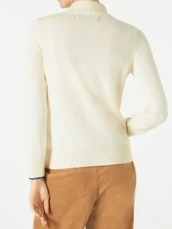 Halber Rollkragenpullover Ice Girl mit Lurex-Grafik