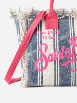 Handtasche Colette aus Baumwollcanvas mit Streifenprint