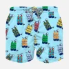 Hellblaue Badeshorts für Jungen mit Scuba-Print
