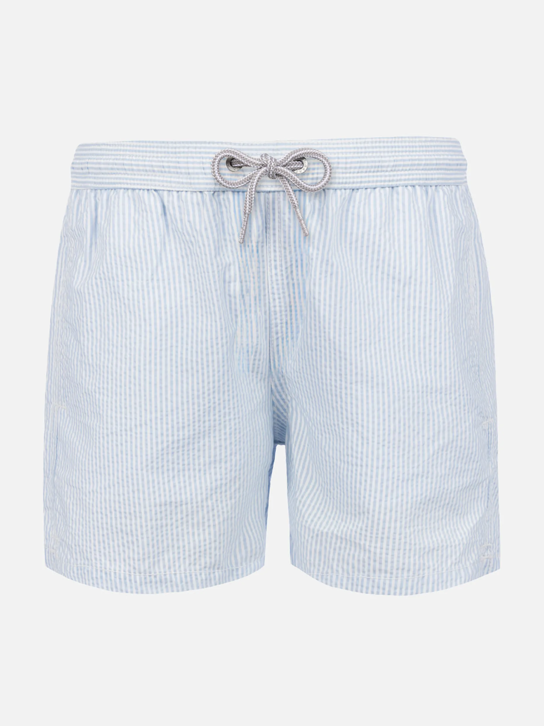 Hellblaue Badeshorts für Jungen mit Streifenmuster