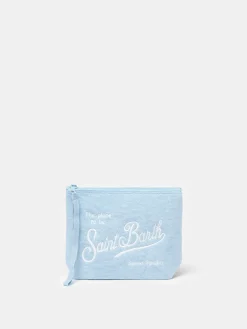 Hellblaue Frottee-Pochette Aline