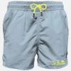Hellblaue Herren-Badeshorts mit Tasche