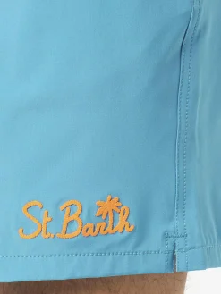 Hellblaue Komfort-Badeshorts für Herren