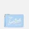 Hellblaue Parisienne Clutch aus Frottee mit Schwammprägung