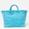 Hellblaue Vanity-Einkaufstasche aus Baumwollcanvas mit Logo-Patch