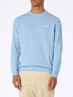Hellblauer Pullover aus Lambswool für Herren von Regent