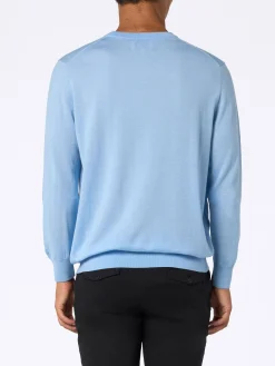 Hellblauer Pullover aus Merinowolle von Man Regent