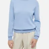 Hellblauer Rollkragenpullover für Damen Moody