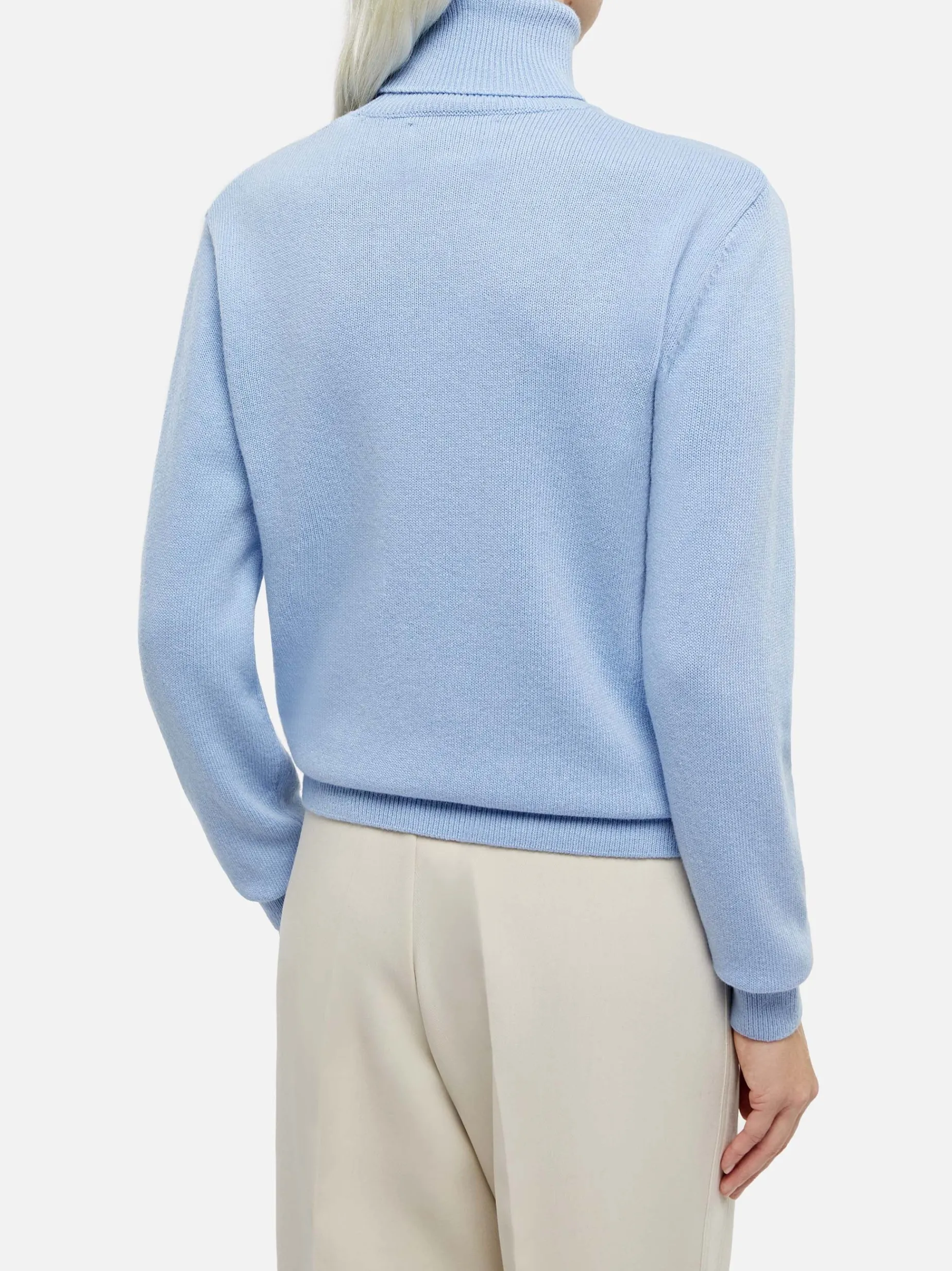 Hellblauer Rollkragenpullover für Damen Moody