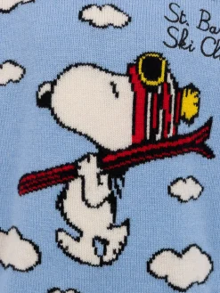 Hellblauer Rundhalspullover Douglas für Jungen mit Peanuts-Ski-Print | SNOOPY PEANUTS SPECIAL EDITION