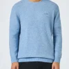 Hellblauer Stretchpullover mit Rundhalsausschnitt für Herren Regent