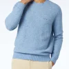Hellblauer Stretch-Wollpullover für Herren mit St. Barth-Stickerei