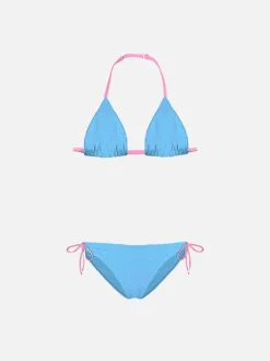 Hellblauer Triangel-Bikini für Mädchen