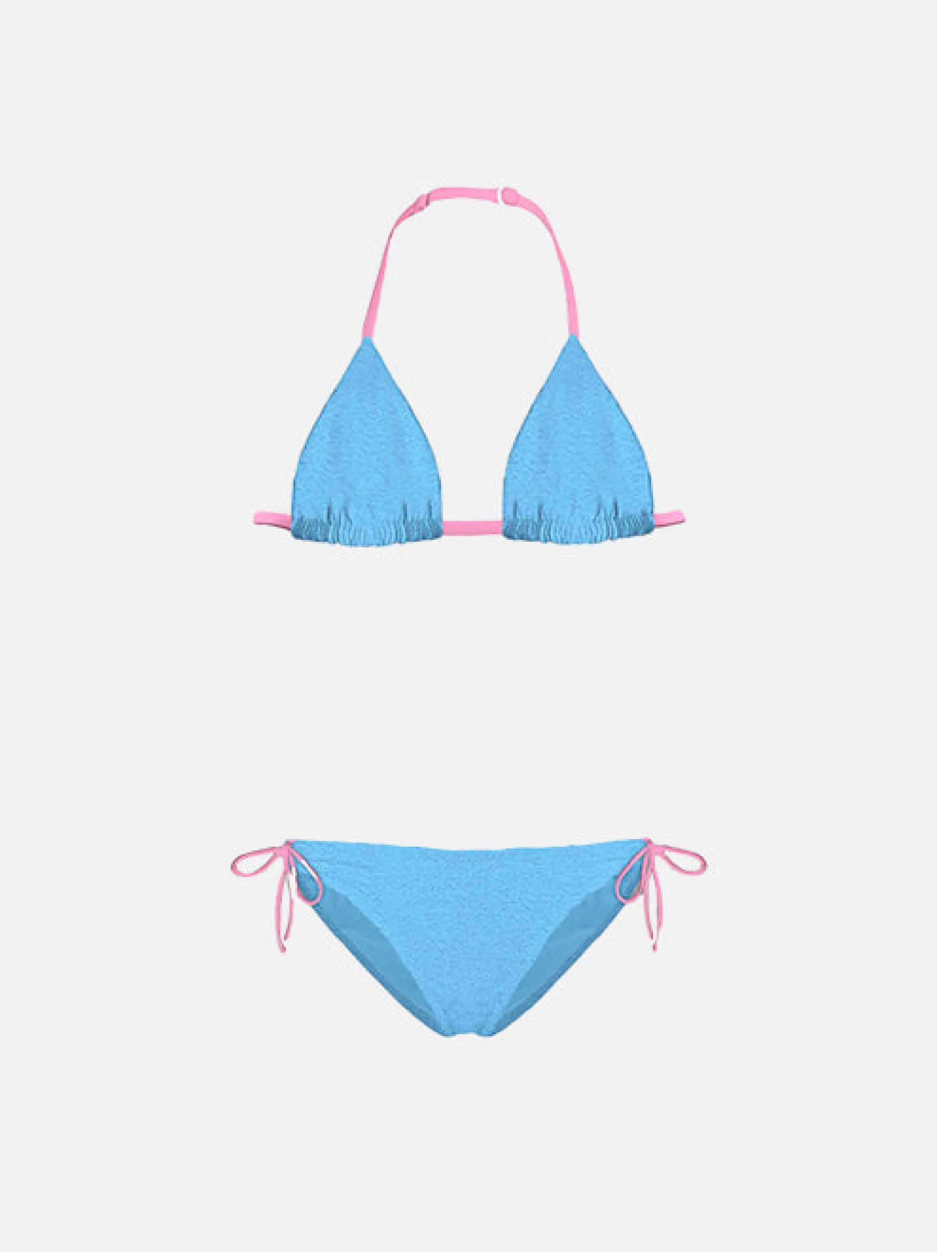 Hellblauer Triangel-Bikini für Mädchen
