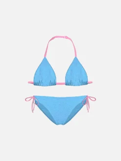 Hellblauer Triangel-Bikini für Mädchen