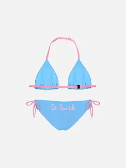 Hellblauer Triangel-Bikini für Mädchen
