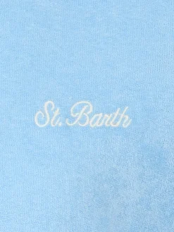Hellblaues Frottee-T-Shirt Gary für Jungen mit St. Barth-Stickerei