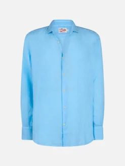 Hellblaues Herren-Leinenhemd Pamplona