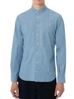 Hellblaues Jeans-Leinenhemd für Herren