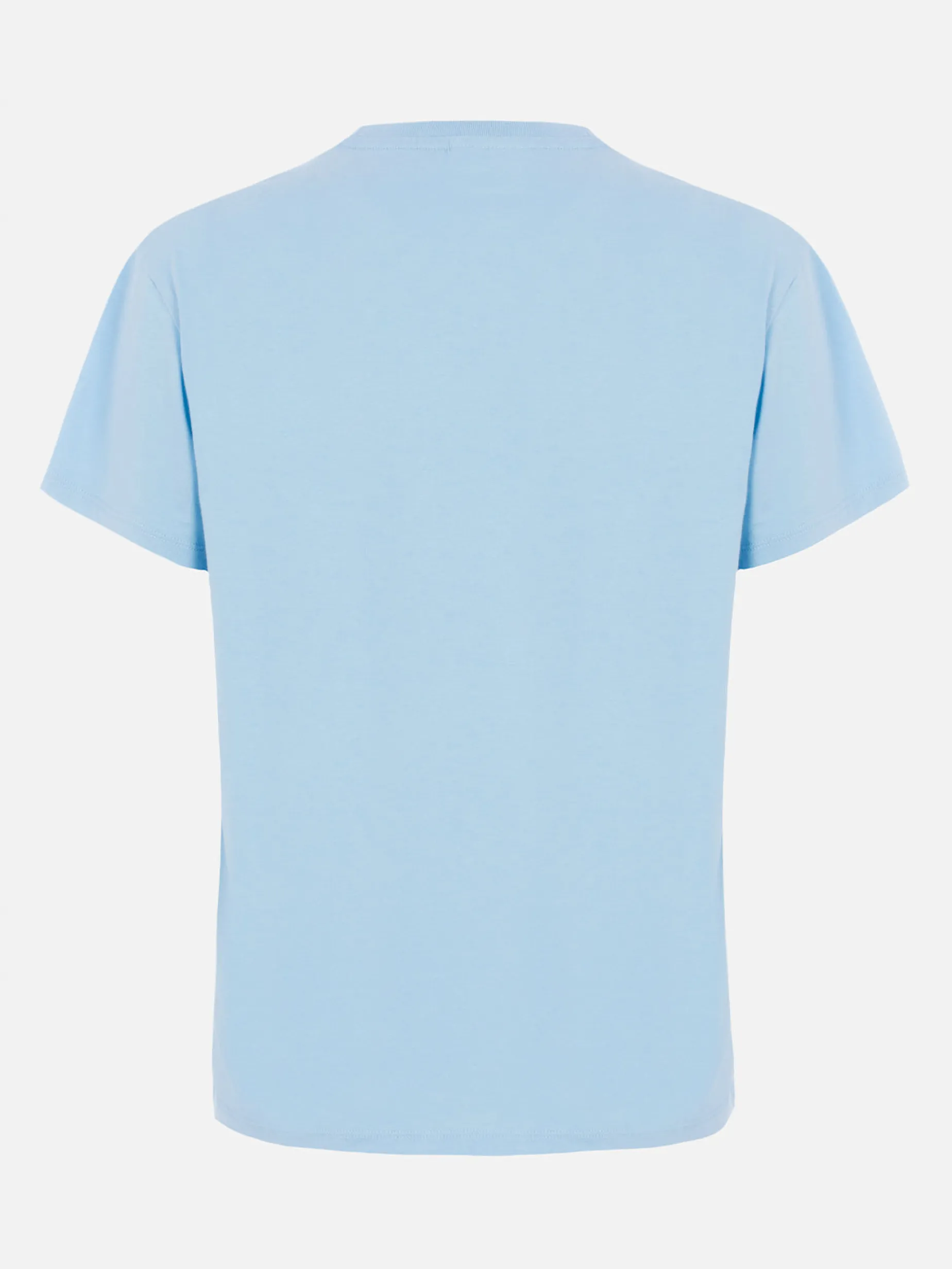 Hellblaues Rundhals-T-Shirt Emilie aus Baumwolljersey für Damen