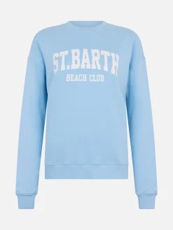 Hellblaues Stardust-Sweatshirt mit „St Barth Beach Club“-Aufdruck