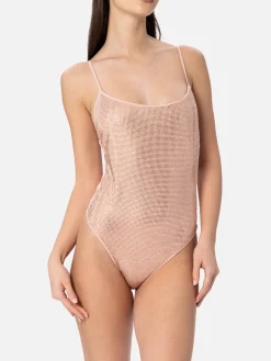 Heller Damen-Badeanzug Cecille mit Strasssteinen