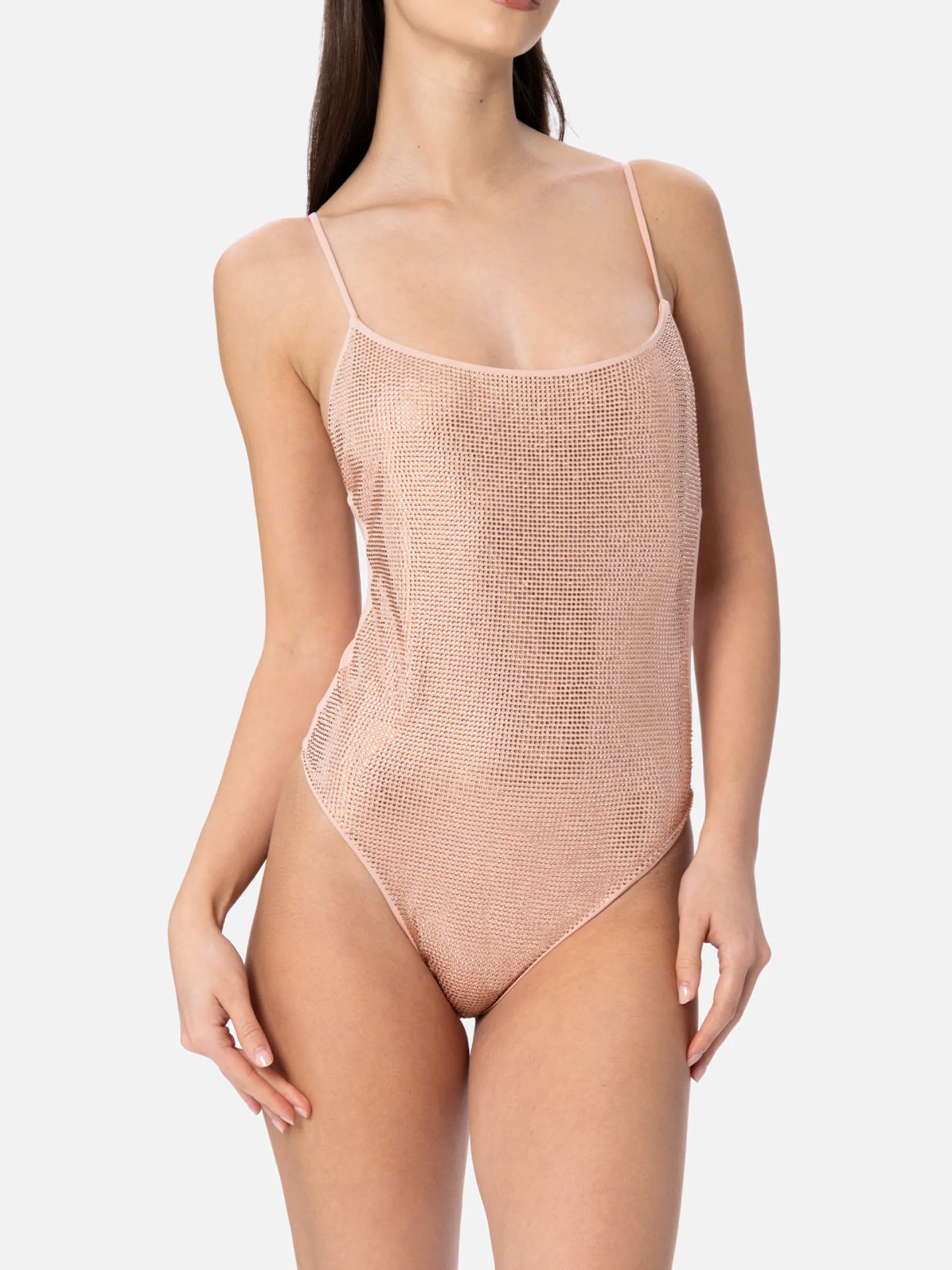 Heller Damen-Badeanzug Cecille mit Strasssteinen