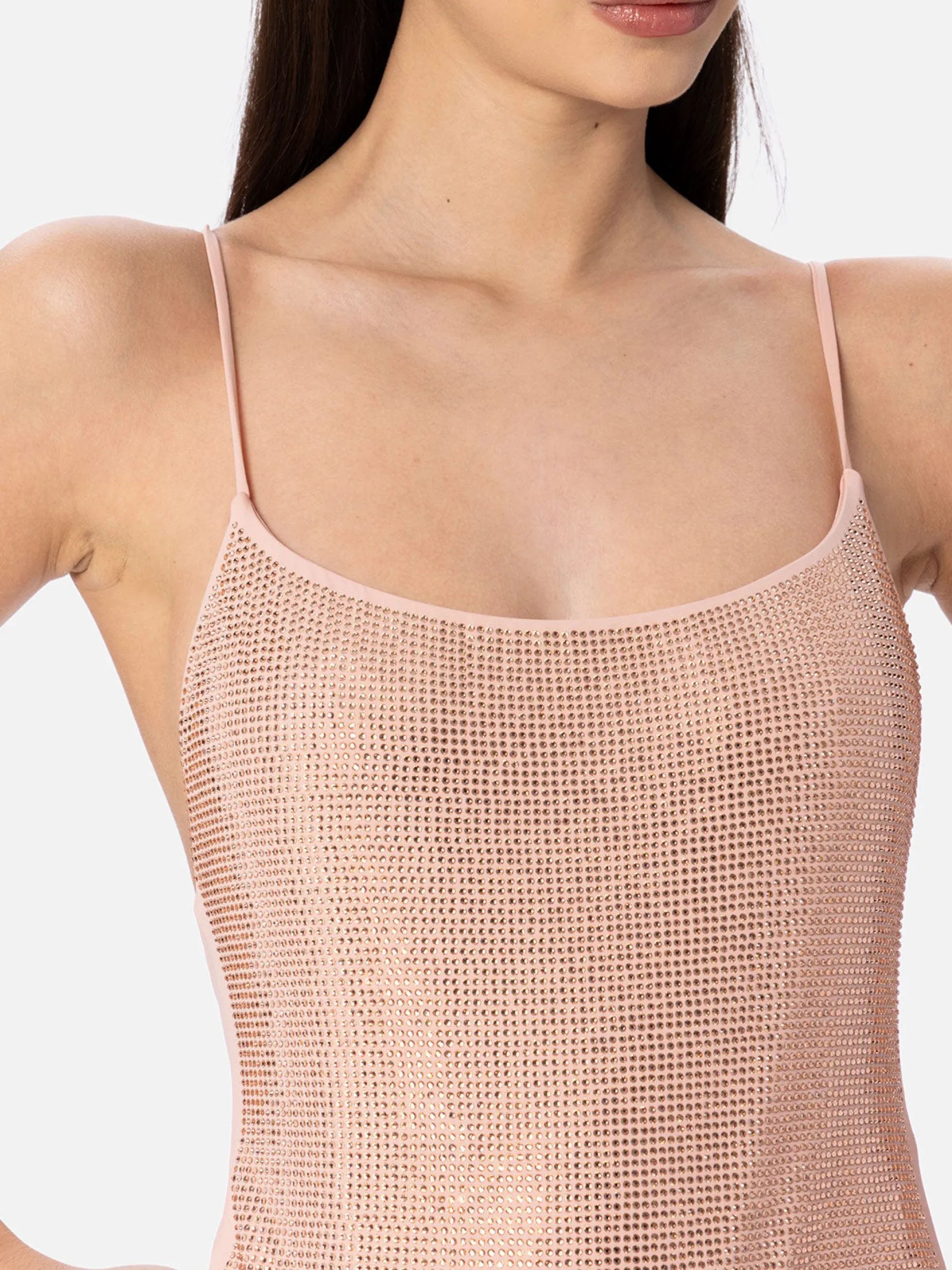 Heller Damen-Badeanzug Cecille mit Strasssteinen