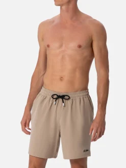 Herren beige Comfort-Badeshorts