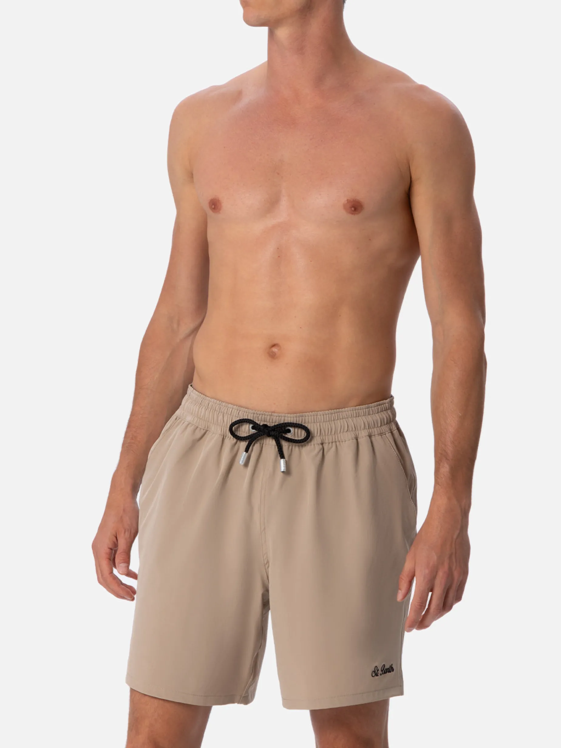 Herren beige Comfort-Badeshorts