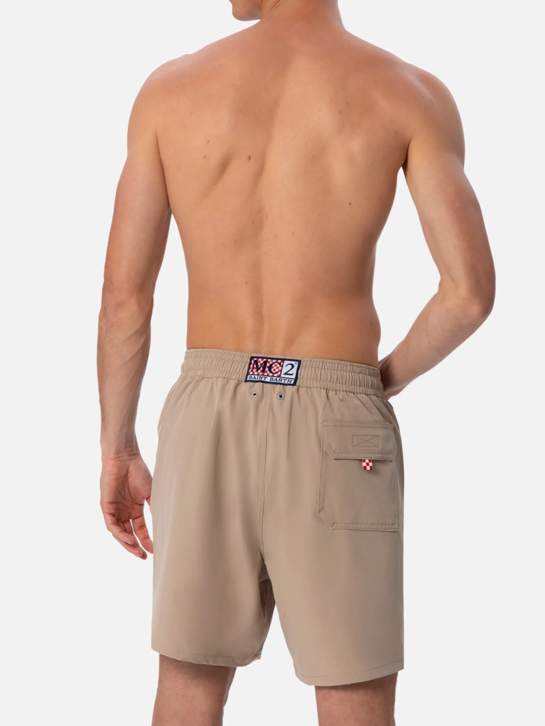 Herren beige Comfort-Badeshorts