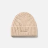 Herren beige gerippte Kaschmirmütze Wengen