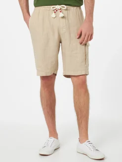 Herren beige Leinen-Bermuda Marseille